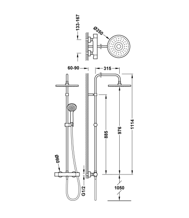 Dušas sistēma TRES BASE PLUS