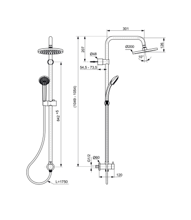 Dušas sistēma IDEAL STANDARD IDEALDUO