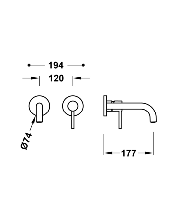 Jaucējkrāns TRES STUDY Matt Gold 24K