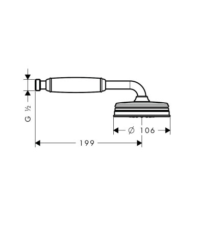 Dušas galva AXOR MONTREUX Brushed Nickel