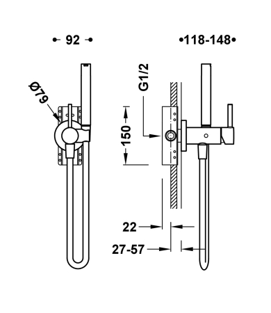 Higiēniska duša TRES STUDY