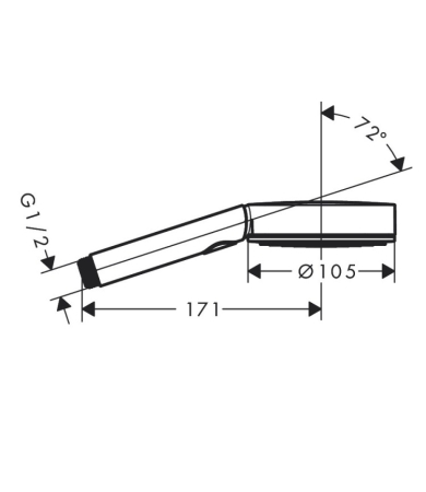 Rokas duša HANSGROHE PULSIFY S 105 3jet Activation RedDot Winner2021