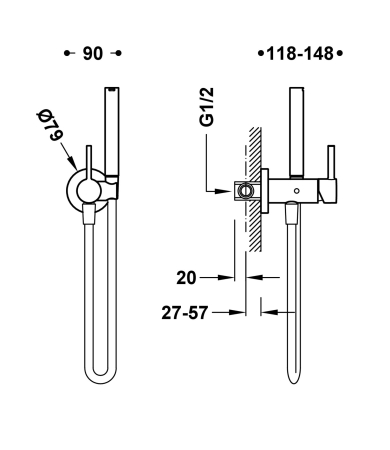 Higiēniska duša TRES STUDY