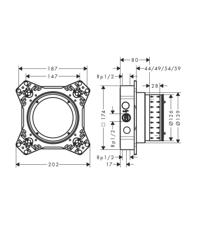 Mehānisms HANSGROHE IBOX UNIVERSAL 2