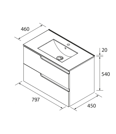 Mēbeļu komplekts SALGAR VIMA 80