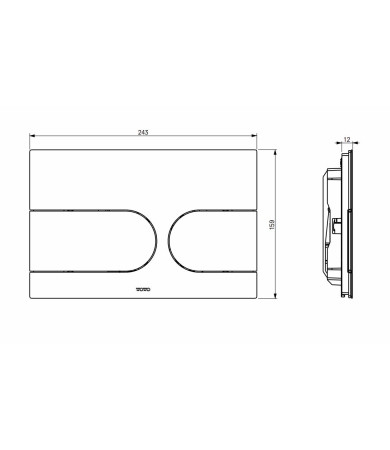 Vadības panelis TOTO PUSH PLATE Stainless steel Brushed
