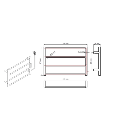 Dvieļu žāvētājs BEMETA BEMETA 63W