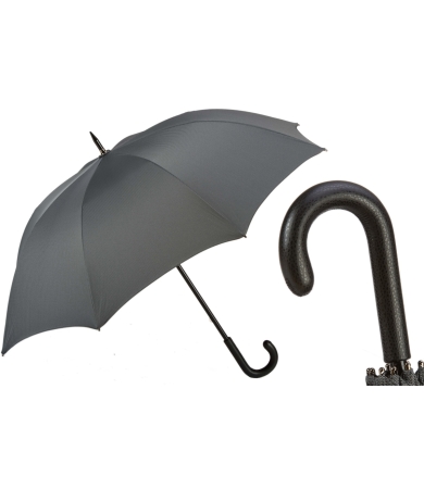 Lietussargs PASOTTI MINI CHEVRON manuāli atverams ar ādas rokturi